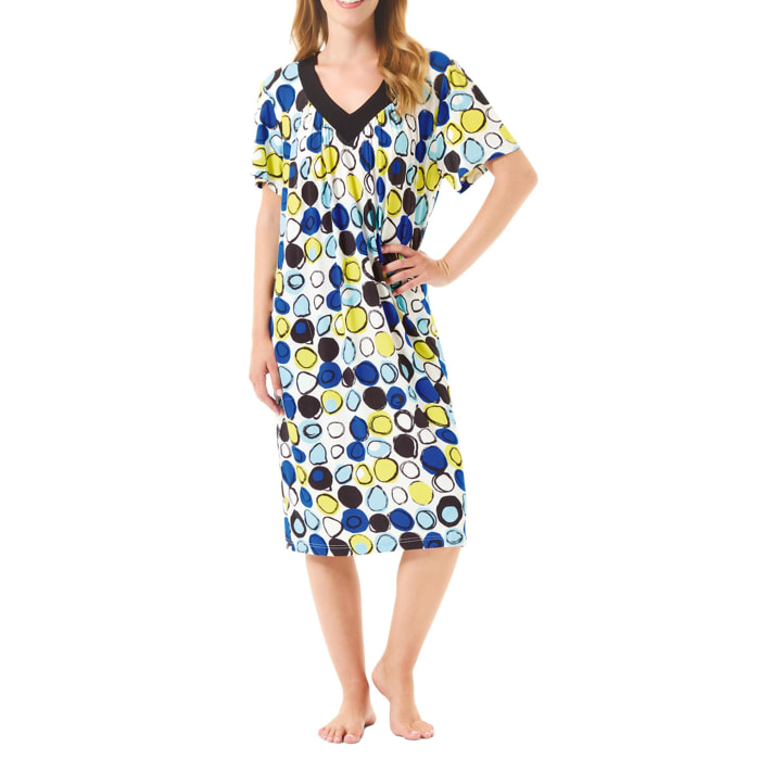 Vestido Viscosa Pico M/C