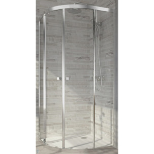 Jacob Delafon Paroi de douche quart de rond coulissant Serenity Chromé 80 cm