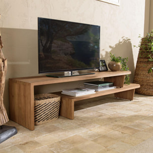 ALIDA - Meuble TV modulable 160x40cm en bois de teck recyclé naturel