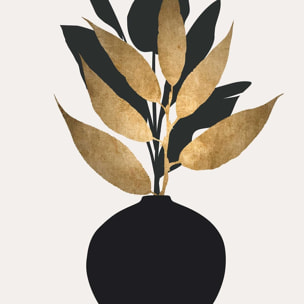 Poster fleurs séchées Affiche + cadre en bois - Noir