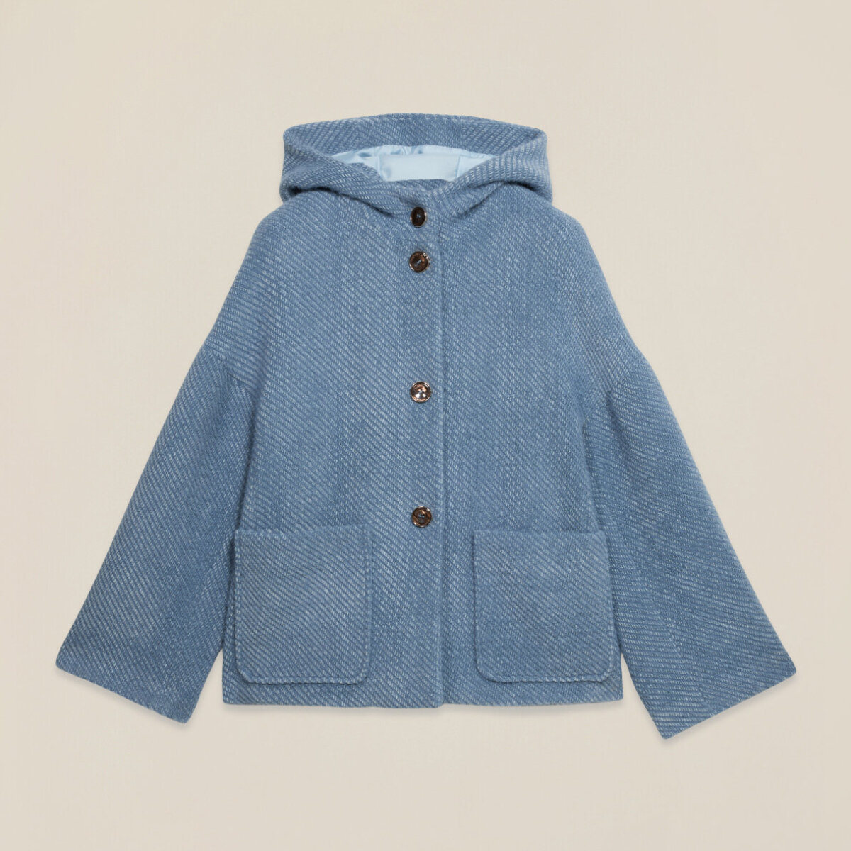 Oltre - Cappotto corto in tessuto ammagliato - Azzurro