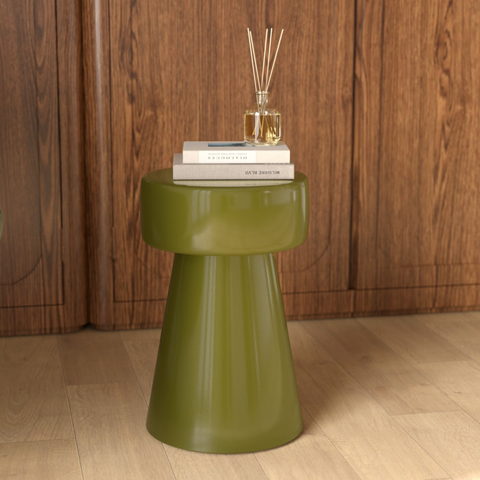 Table d'appoint ronde en métal vert kaki D30 cm - Athéna