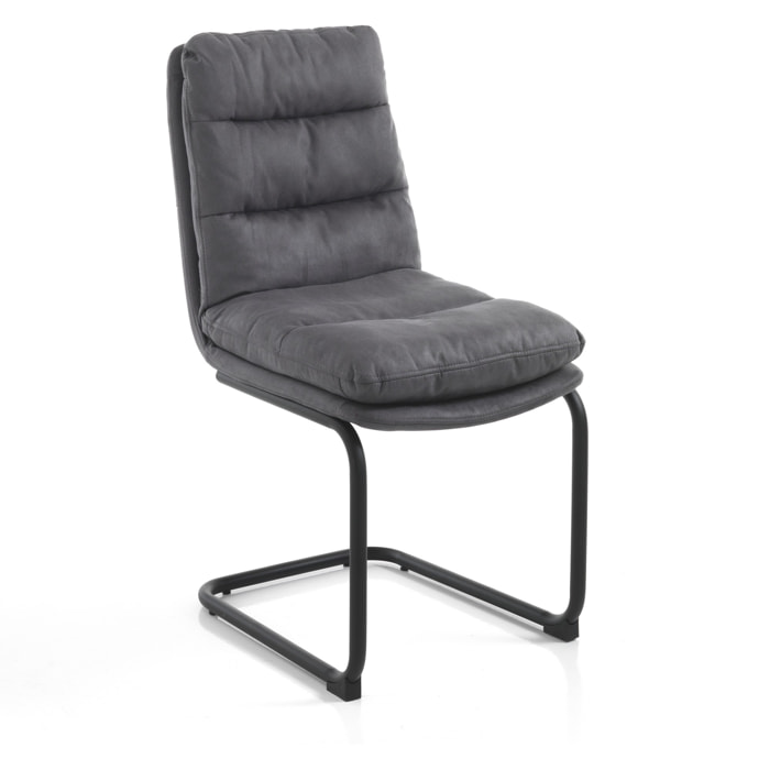 Tomasucci Lot de 2 Chaises rembourrée GANA Gris