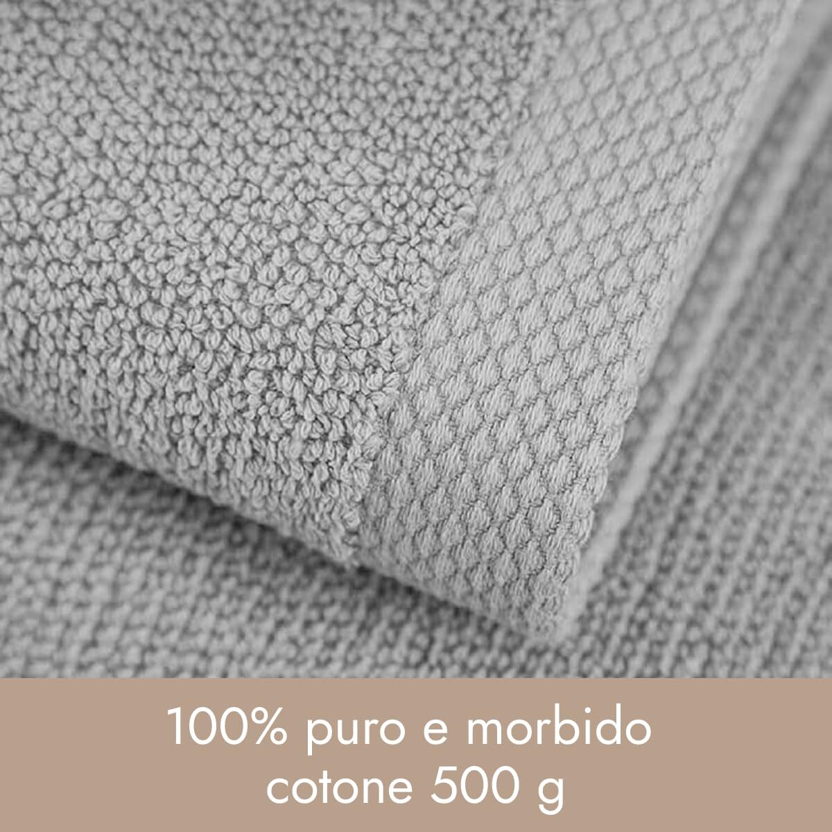 INTRECCI HOME Set Bagno 2 Asciugamani Ospite, in Puro Cotone 500 g,Morbidezza Extra, Assorbenza Superiore, Elegante e Durevole