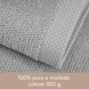 INTRECCI HOME Set Bagno 2 Asciugamani Ospite, in Puro Cotone 500 g,Morbidezza Extra, Assorbenza Superiore, Elegante e Durevole