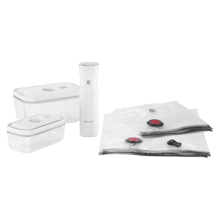 Kit de démarrage sous vide, Verre / S/M, 7-pcs, Blanc