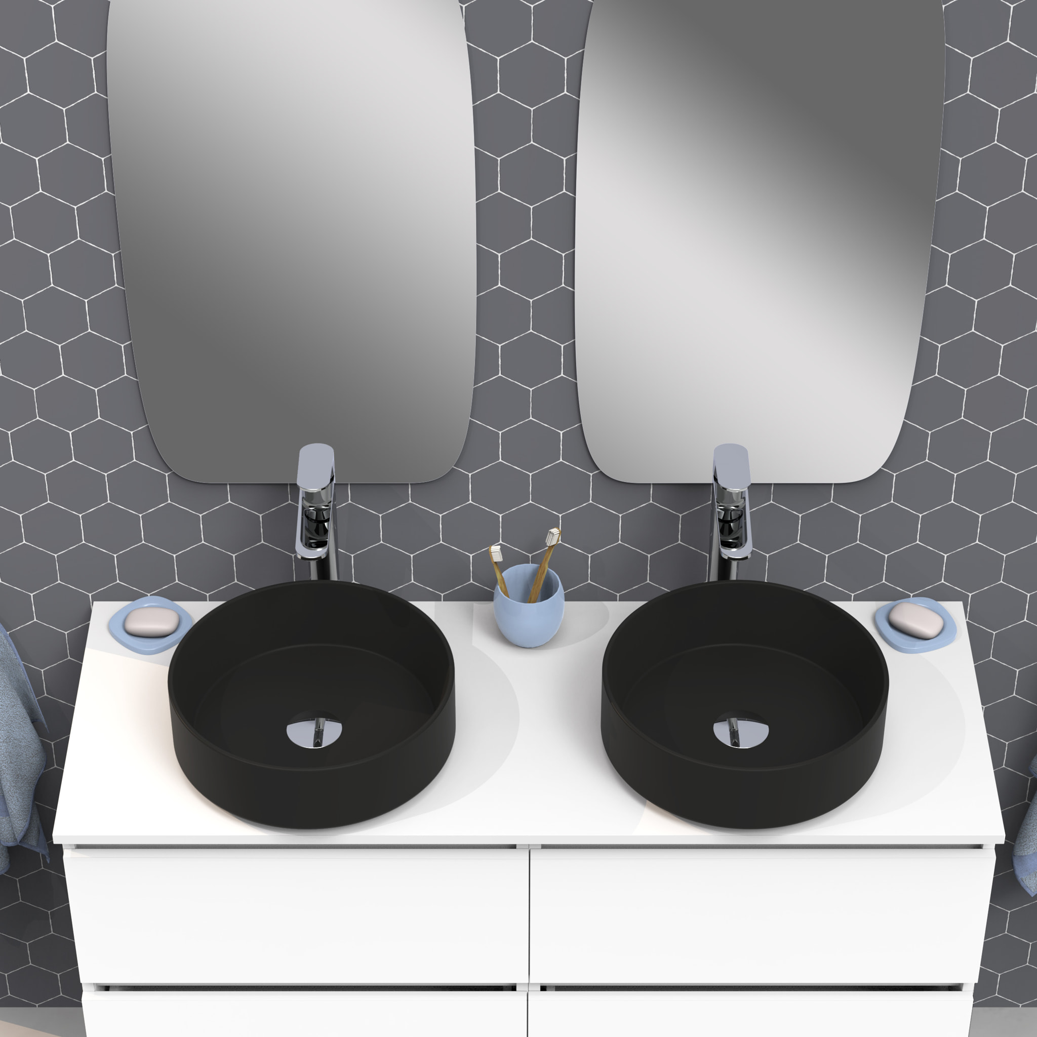 Conjunto de baño IRONA 2C TOP, 120cm, incluye lavabo y espejo