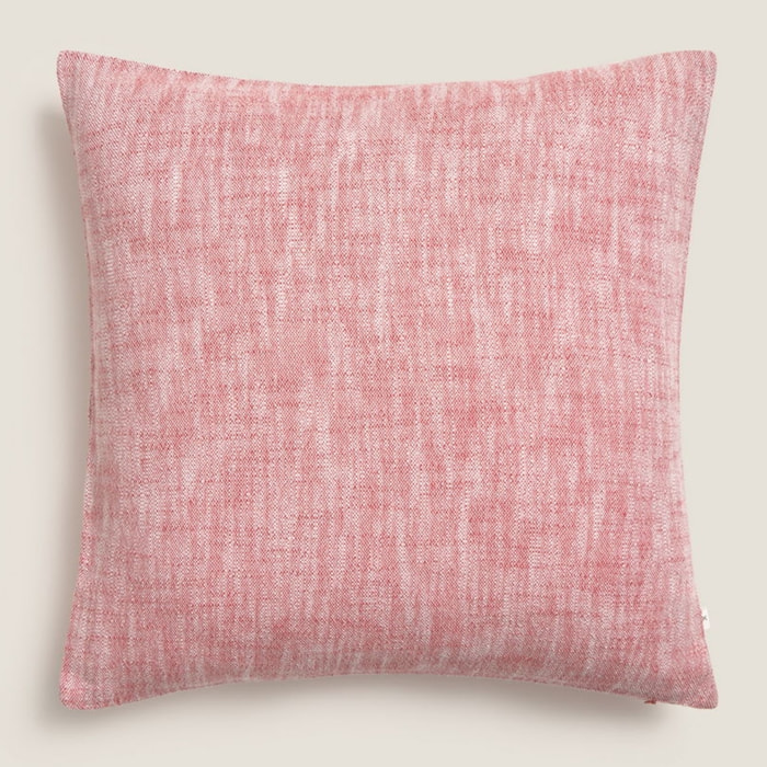 Funda de cojín algodón efecto lino Soliso color rojo Algodón