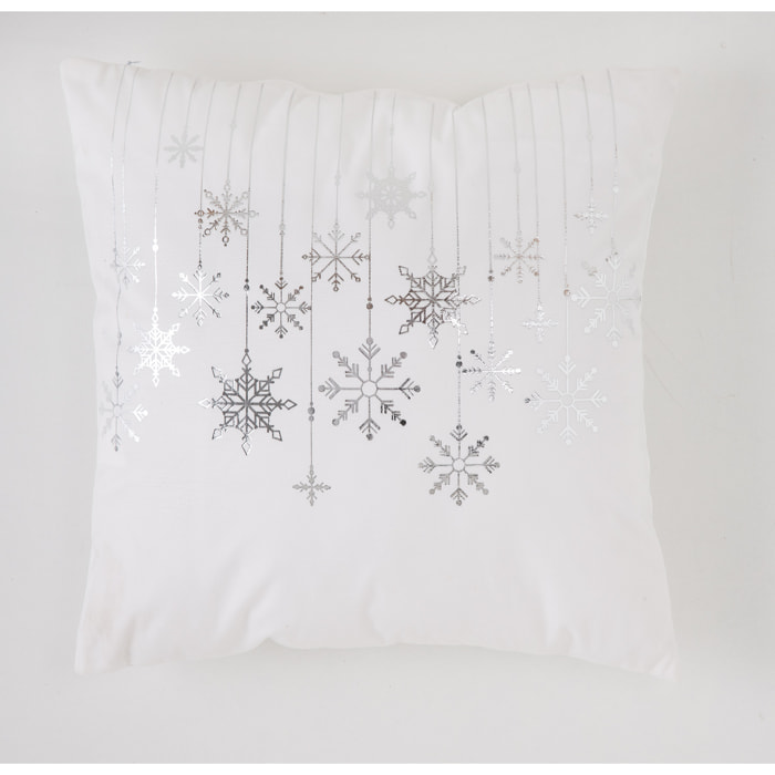 Housse de coussin GUIRLANDE BLANC PLATA