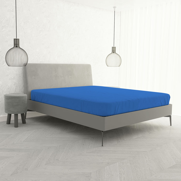 LENZUOLO SOTTO CON ANGOLI MAX COLOR, 100% COTONE MADE IN ITALY - MATRIMONIALE MAXI