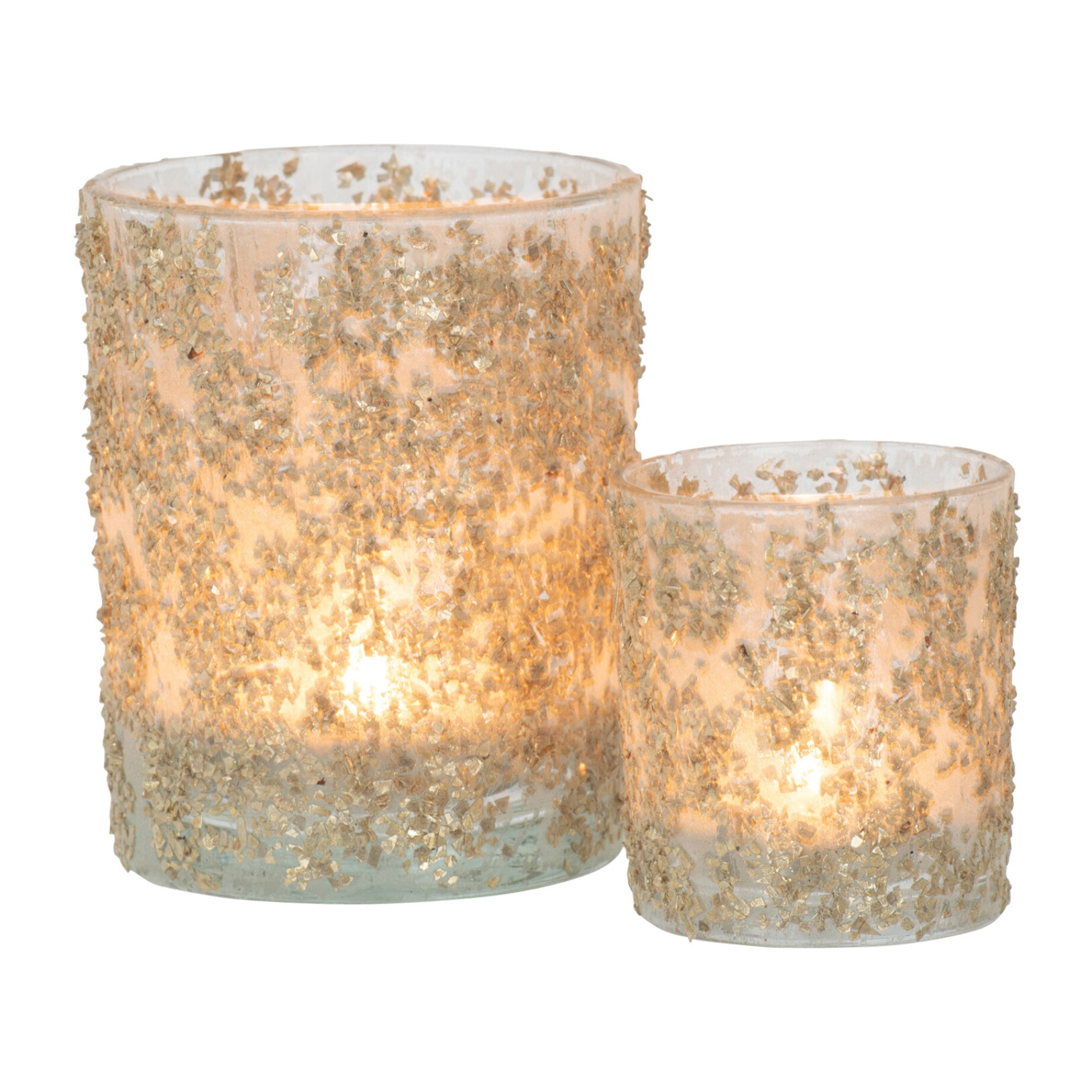 J-Line photophore Paillettes - verre - champagne - large