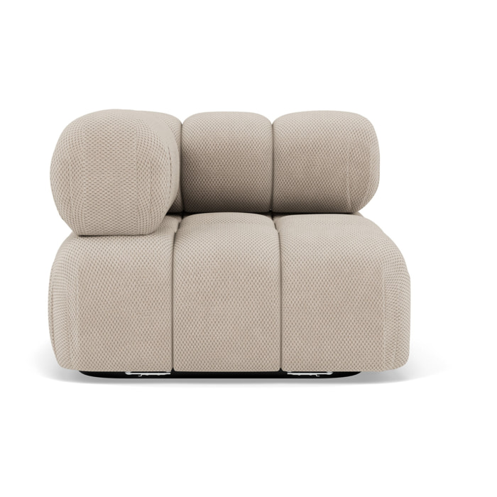 Ruby - module d'assise d'angle gauche en velours texturé - Beige