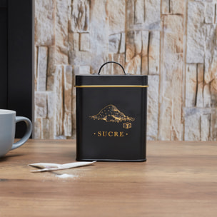 Boite Metal Noir Et Dore Sucre M12