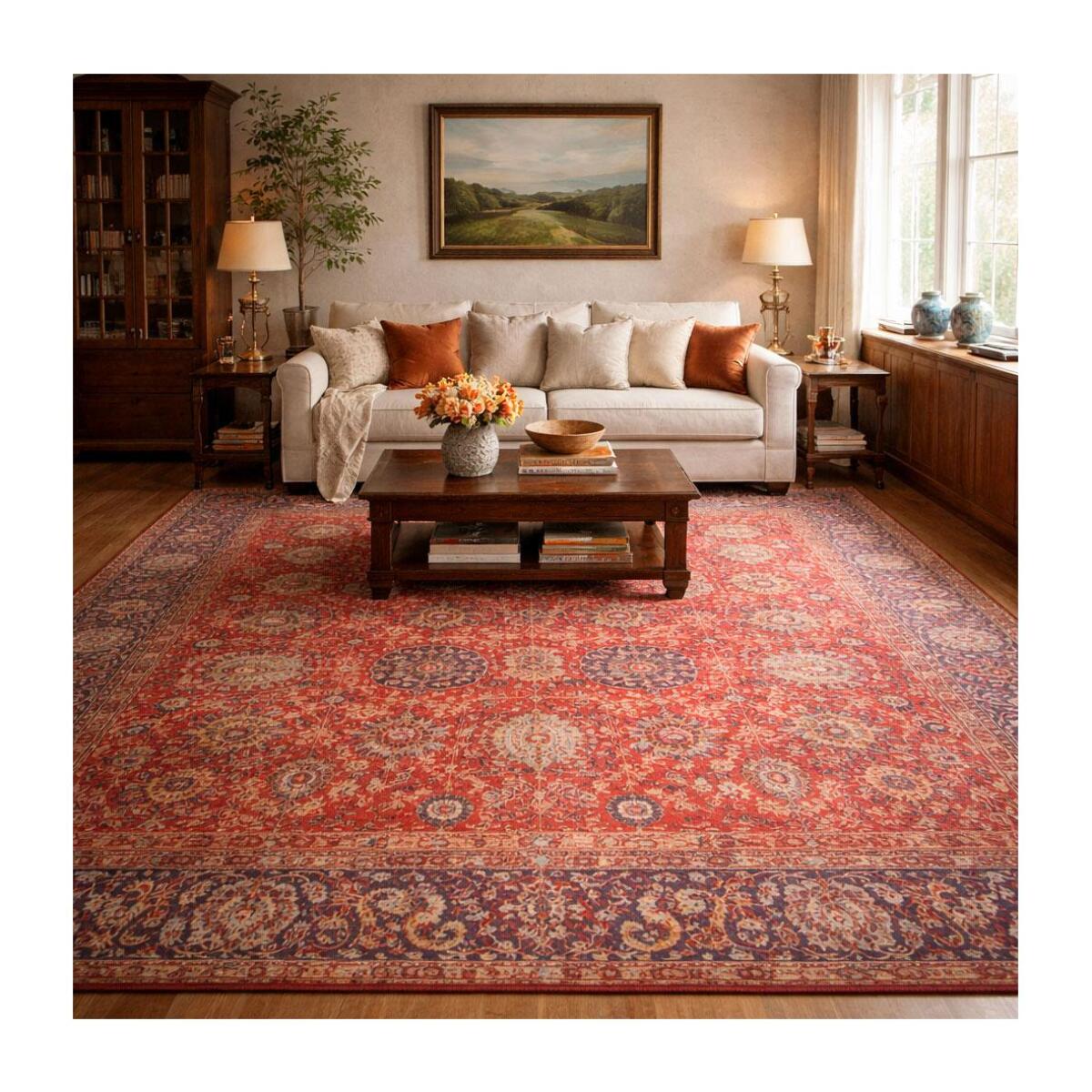 Tapis Orient 200x280 NOMEDI Rouge , tapis en coton