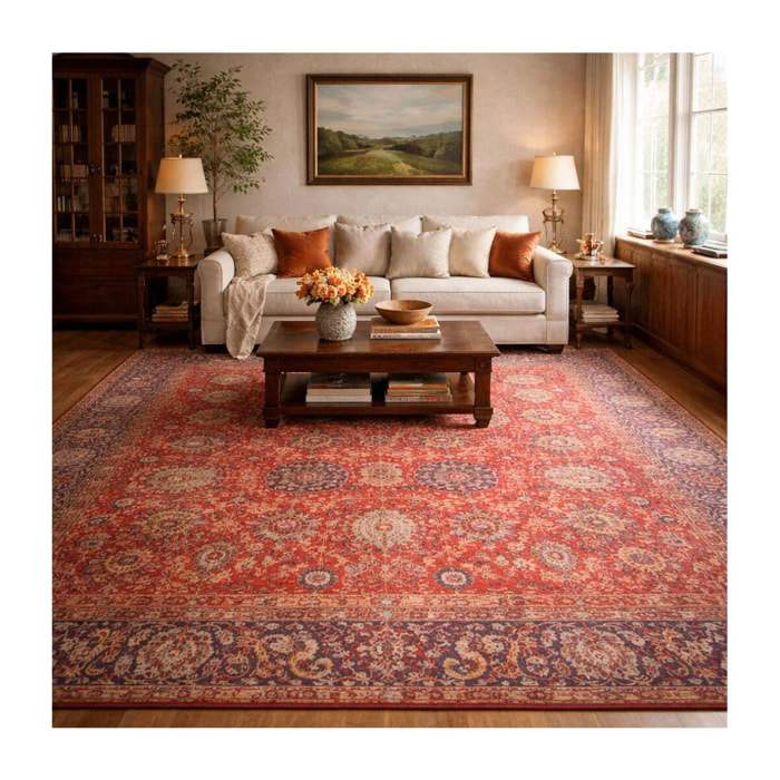 Tapis Orient 200x280 NOMEDI Rouge , tapis en coton