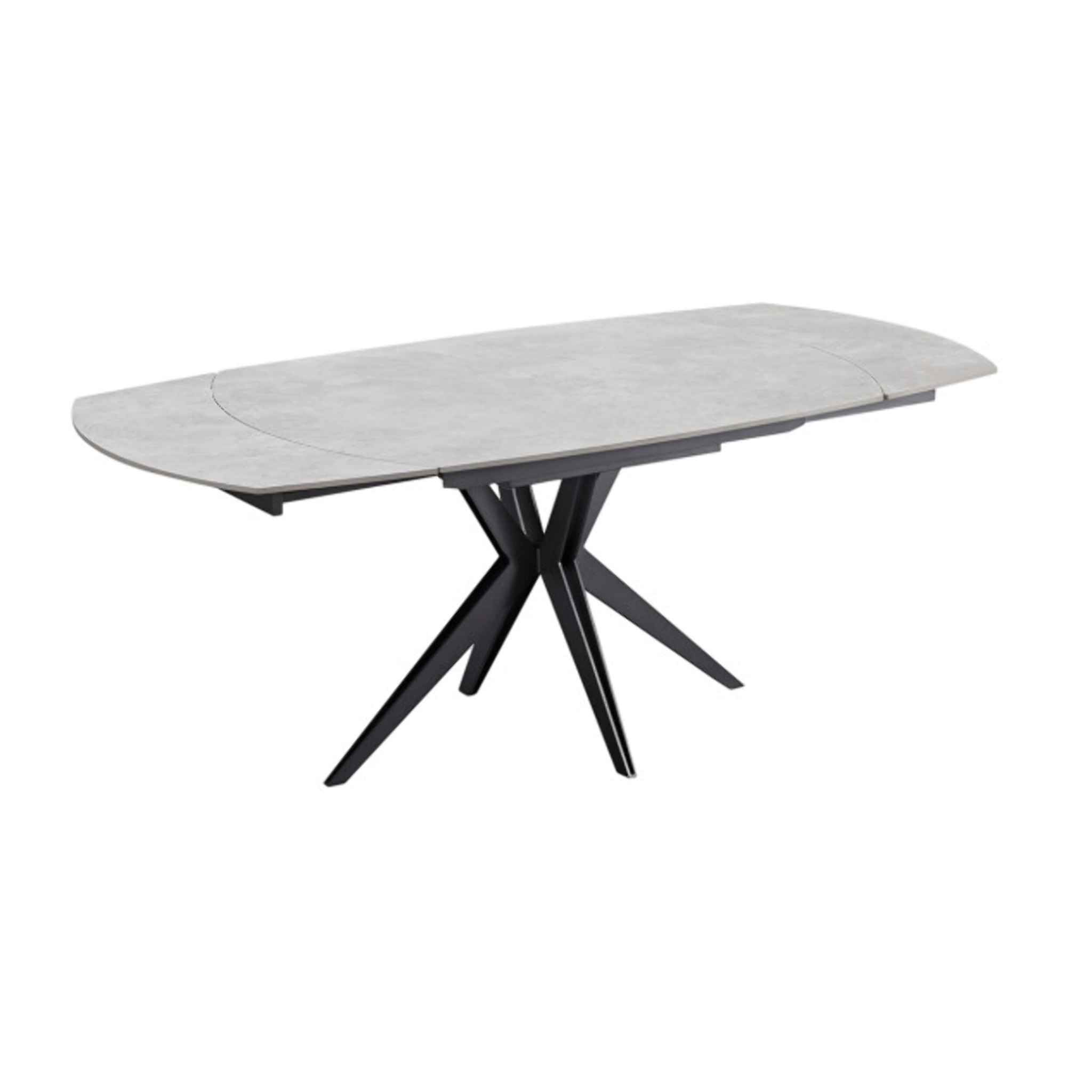 Table de repas ovale extensible 130 à 190 cm en céramique gris - SOPHIE