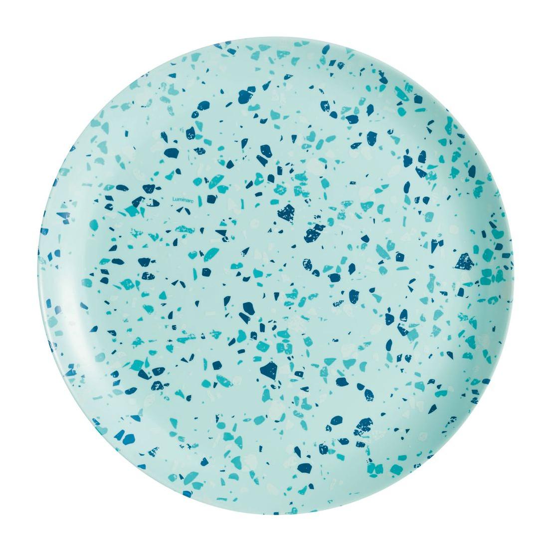 Assiette plate turquoise 25cm Venizia - Luminarc - Verre opale extra résistant