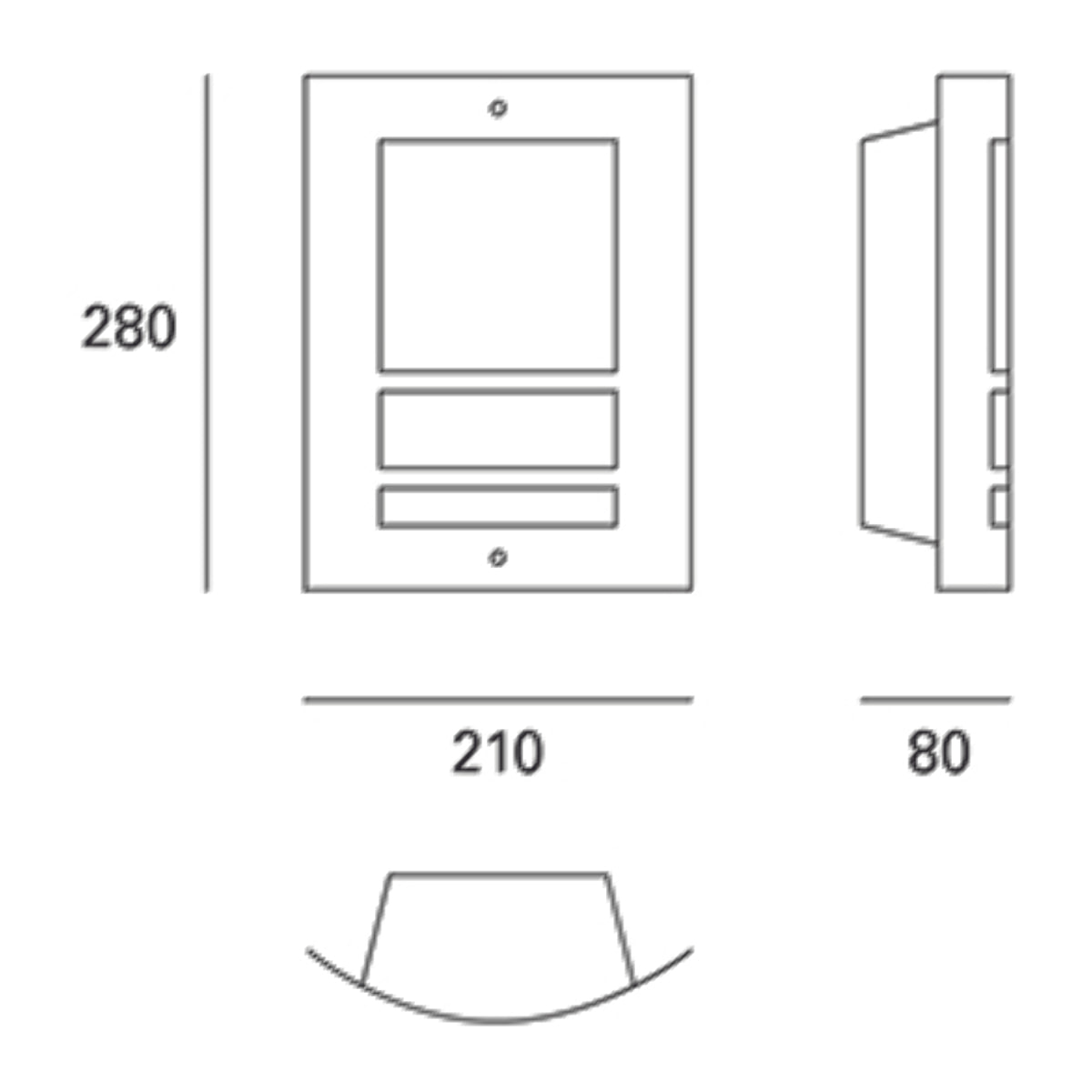 Forlight Aplique Ip55 Siluet E27 60W Acero Inoxidable 1500Lm