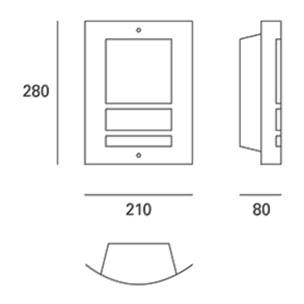 Forlight Aplique Ip55 Siluet E27 60W Acero Inoxidable 1500Lm