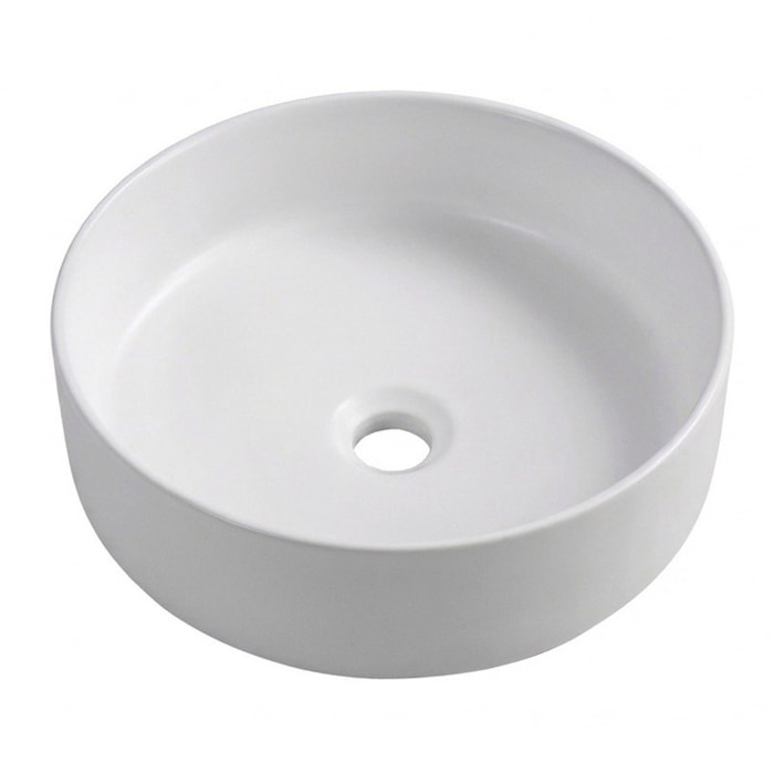 Vasque à poser ronde 36 cm hauteur 12,5 cm sans trop-plein blanc mat PixL (CEPX3636WM)