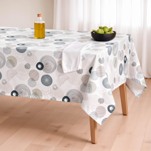 Nappe imprimée anti-tâches CALEB GRIS