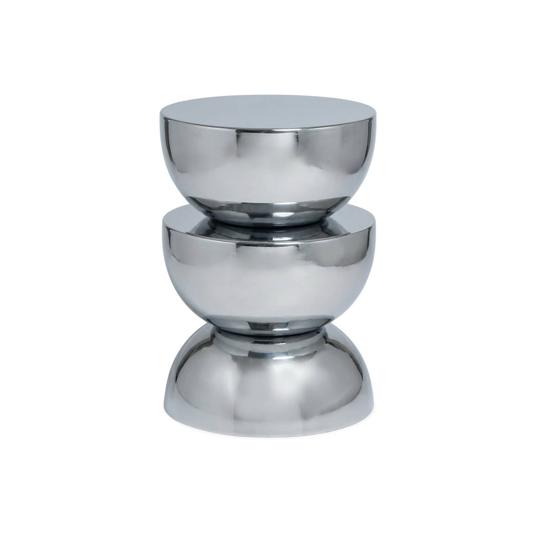 Table d'appoint, bout de canapé, table de chevet acier inoxydable chromé Ø32 x H46,5cm COUMBA