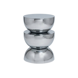 Table d'appoint, bout de canapé, table de chevet acier inoxydable chromé Ø32 x H46,5cm COUMBA