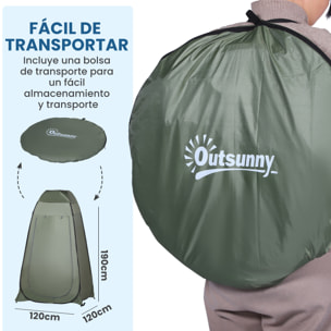 Tienda de Ducha Pop-Up Tienda de Privacidad Portátil Tienda Instantánea con Bolsa de Transporte para Baño Vestuario Cambiador 120x120x190 cm Verde