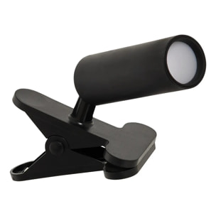 Lampe LED clipsable USB Noir 12x8x20 cm