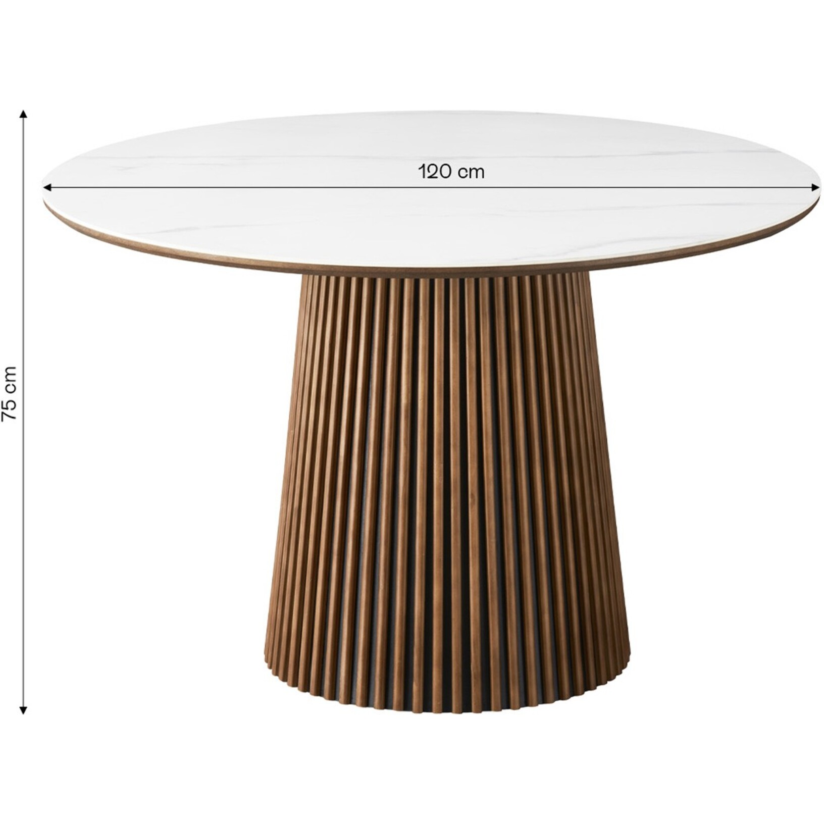 Table à manger ronde en céramique bicolore 6 places - ADA