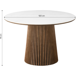 Table à manger ronde en céramique bicolore 6 places - ADA