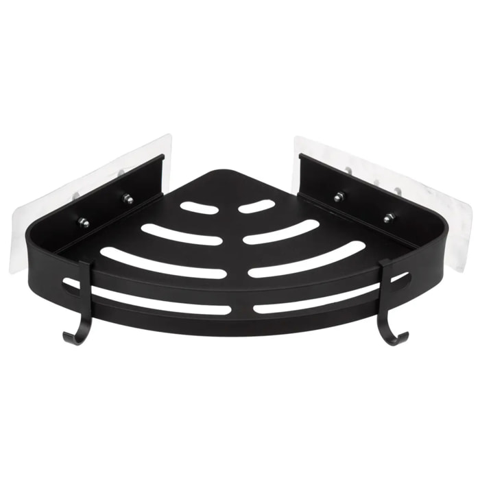Étagère de douche d'angle stick adhésif noir "Blackalu"