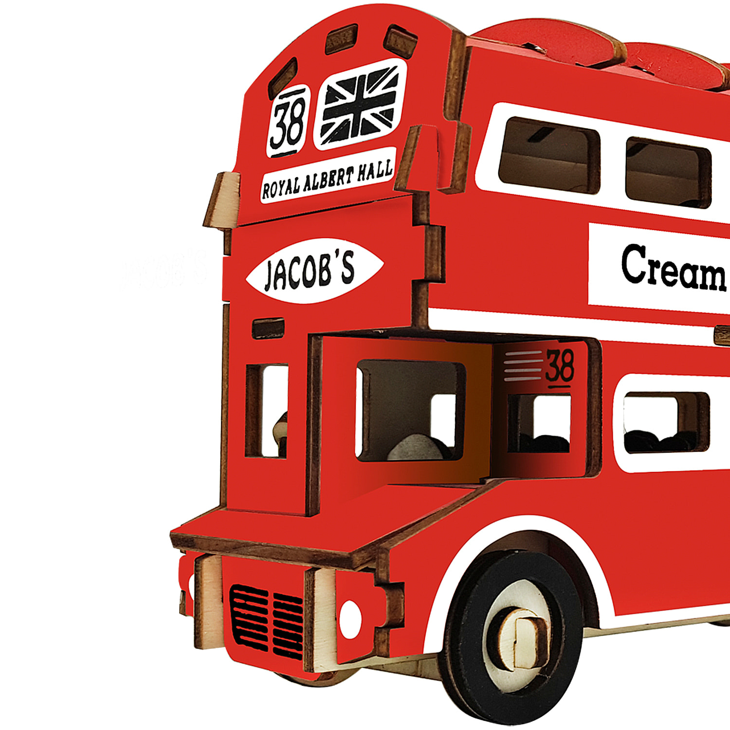 Puzzle 3D in legno. Autobus a due piani. 94 pezzi.