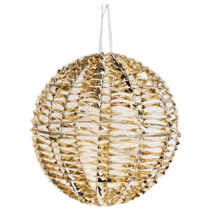 decoración en forma de bola luminosa color oro brillante con 720 luces micro led 40cm