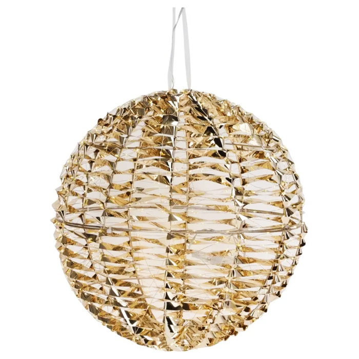 decoración en forma de bola luminosa color oro brillante con 720 luces micro led 40cm
