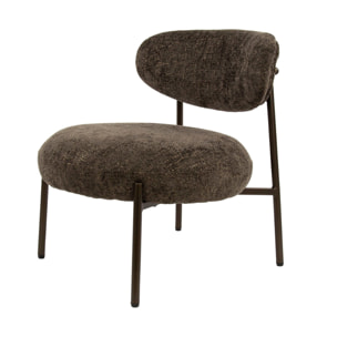 Adelia - fauteuil - pieds en métal - en tissu texturé - Marron