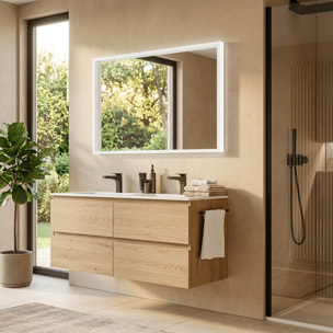 Miroir LED rectangulaire 80x60 cm avec capteur tactile SAT Vision (SATZVIOBLED6080)