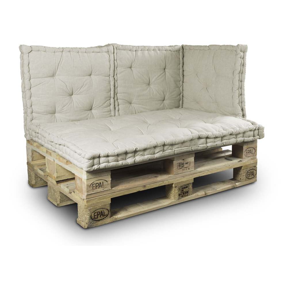 Cuscino Mattonella Con Maniglie in Tessuto sui lati 60*60*10 Tortora Melange