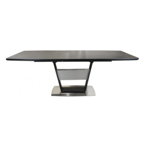Table de repas extensible 160/210 cm céramique gris piétement métal - VALENCIA