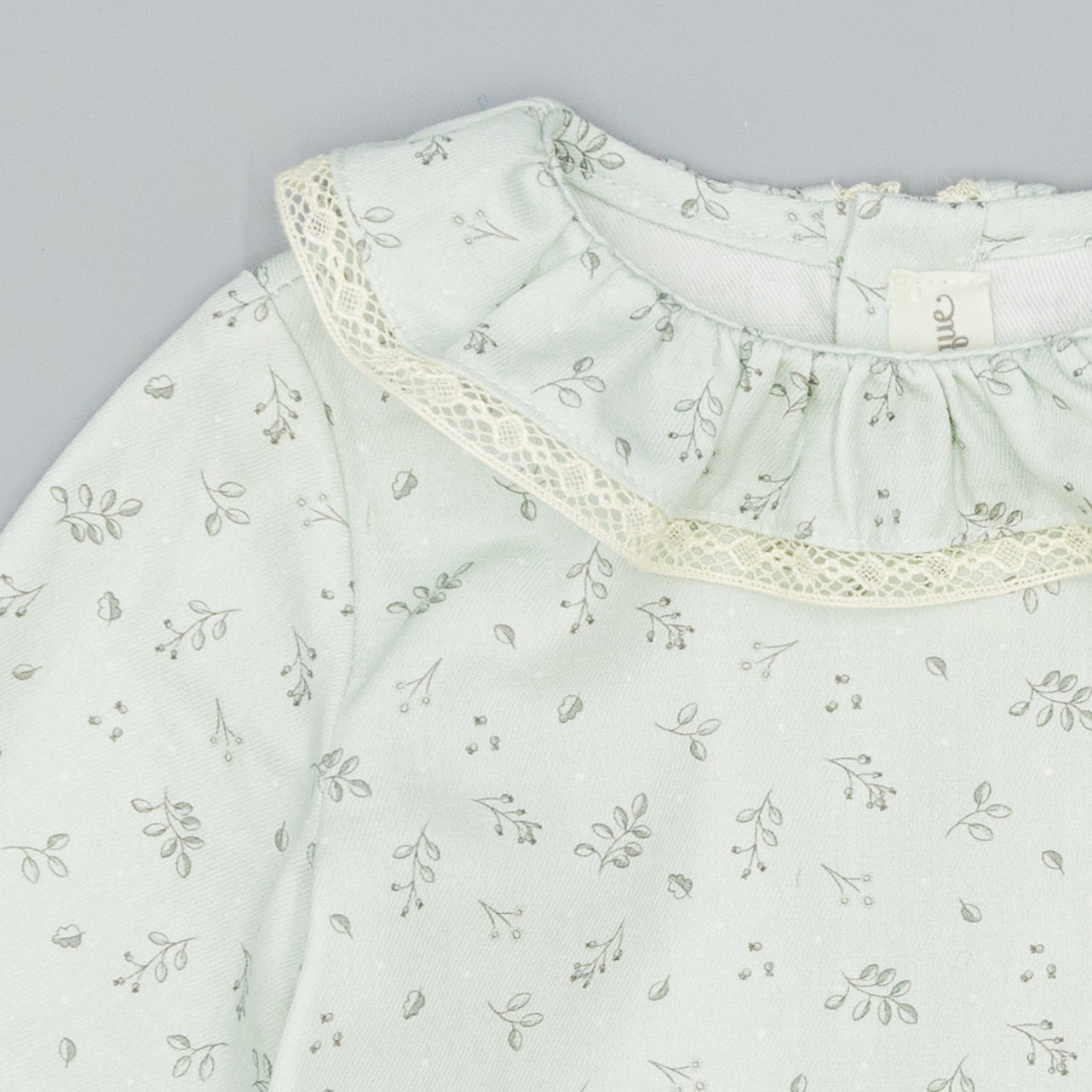 Camisa Verde De Viella Con Estampado De Hojas