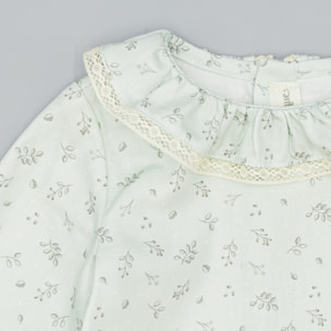Camisa Verde De Viella Con Estampado De Hojas
