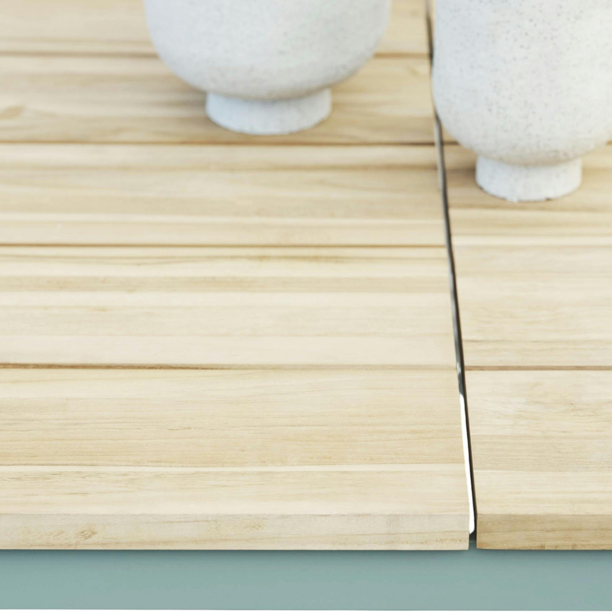 Table de jardin en aluminium vert argile et teck 238 cm OSLO