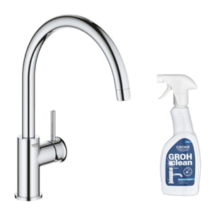 Robinet de cuisine GROHE Start Classic Quickfix chromé + nettoyant GrohClean