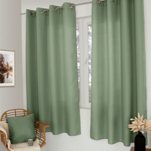 Rideau uni à oeillets - Vert