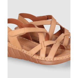 Sandalias de Piel - Arena - Tacón: 5 cm