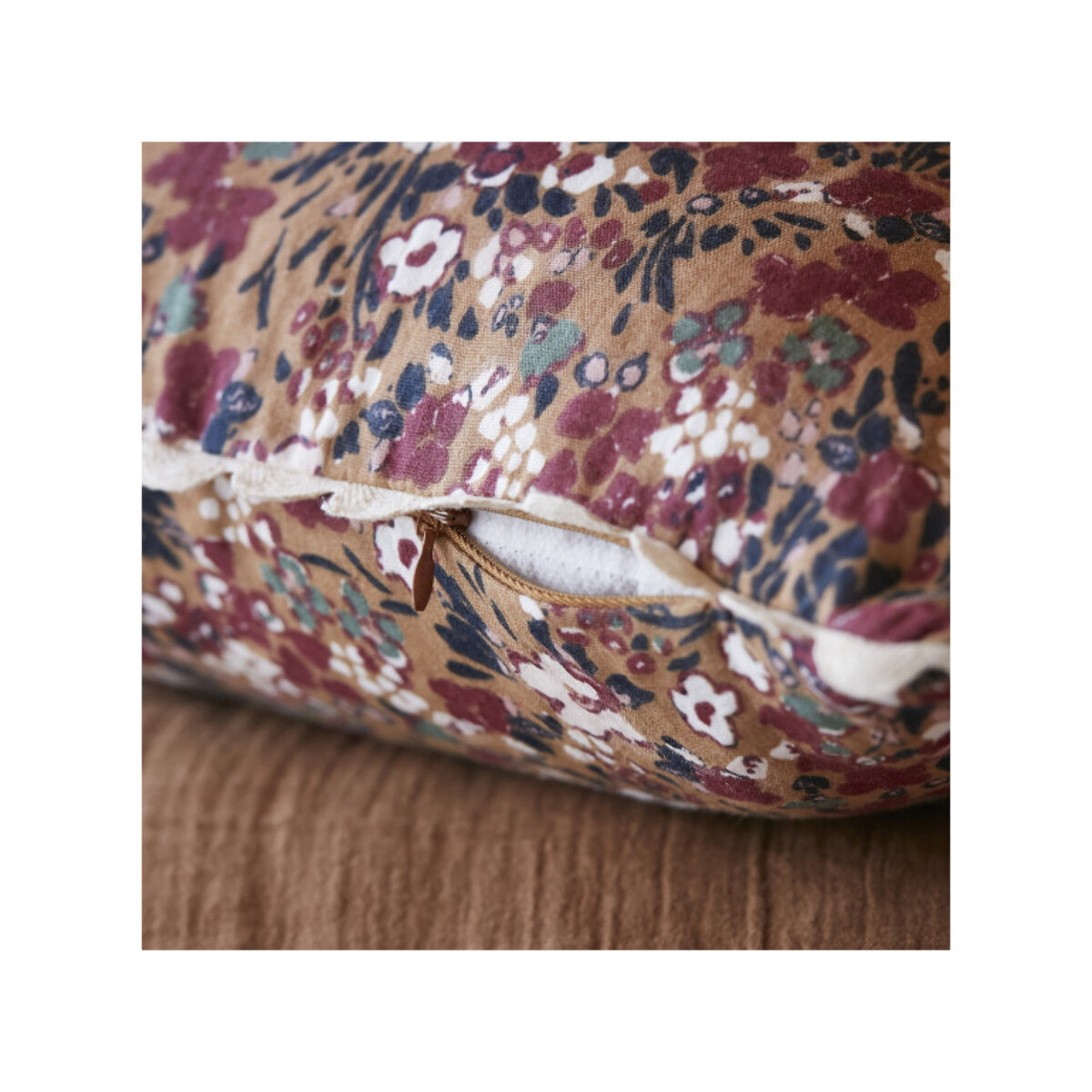 Lot de 2 Coussins 40 x 40 cm en Gaze de Coton avec Crochet - CAPUCINE