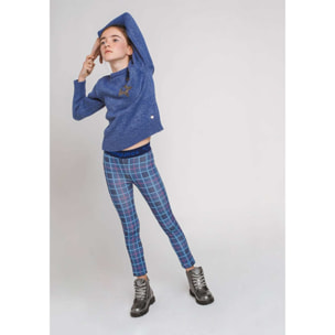 Leggings de Niña Cuadros Azul Marino