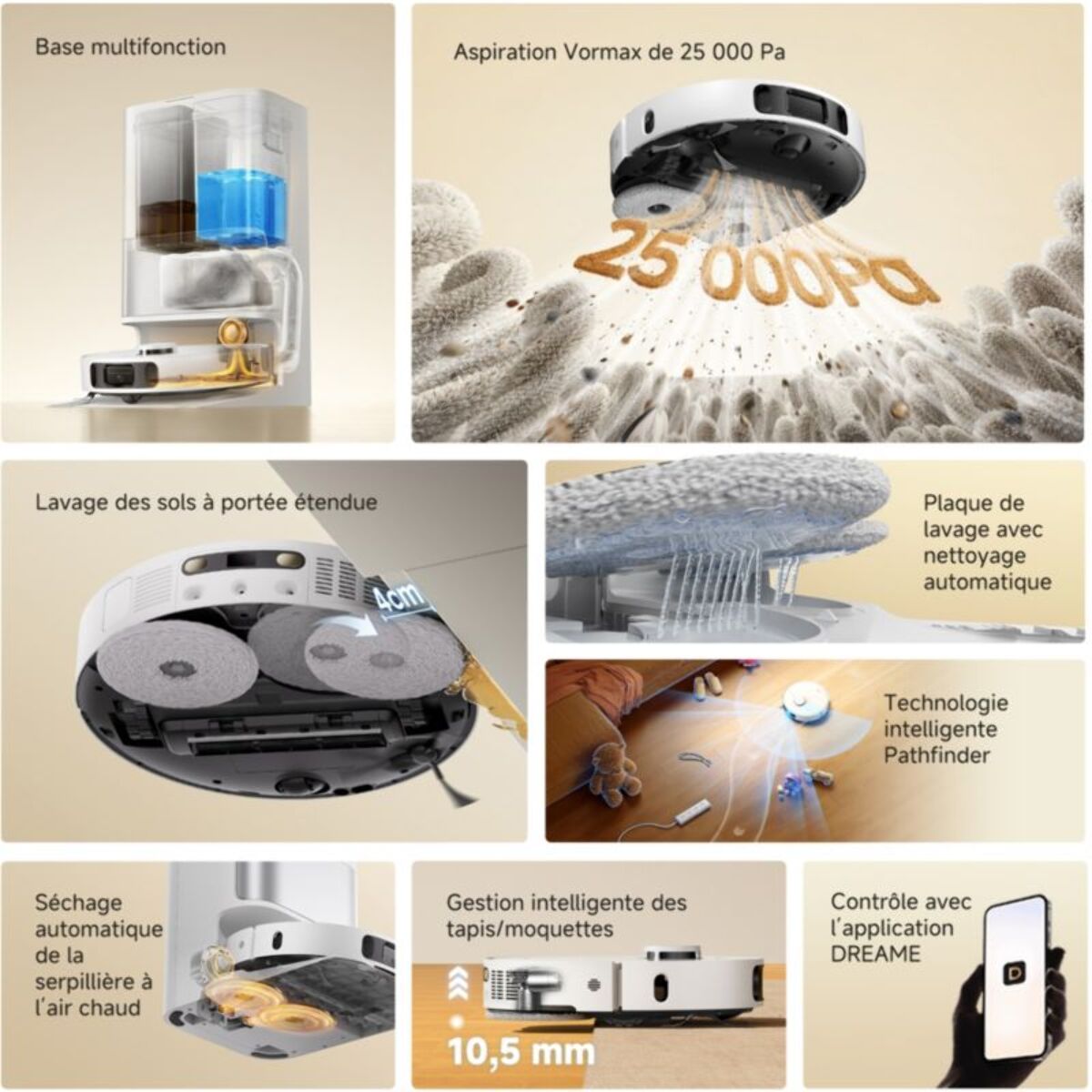 Aspirateur robot DREAME D30 Ultra White