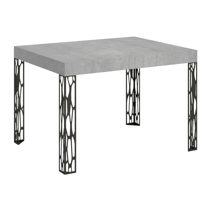 Table extensible 70x110/194 cm Ghibli Gris Béton cadre Anthracite