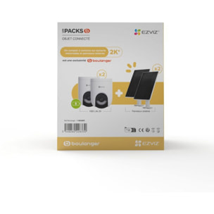 Pack sécurité EZVIZ 2 cam. HB8 Lite+ Panneau Solaire